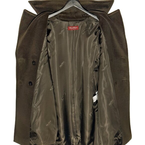 Max Mara Studio Gelada Khaki Brown Wool Peacoat - Picture 5 of 7